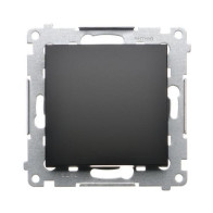 Kontakt Simon - Jedno tlačidlo spínacie bez piktogramu SIMON54 DP1.01/49, radenie č. 1/0, 10AX, pruž. svorky, čierny matný