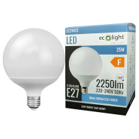 BERGE LED žiarovka E27 25W 2250lm 6500K Veľká guľa Silné studené svetlo GLOBE G120