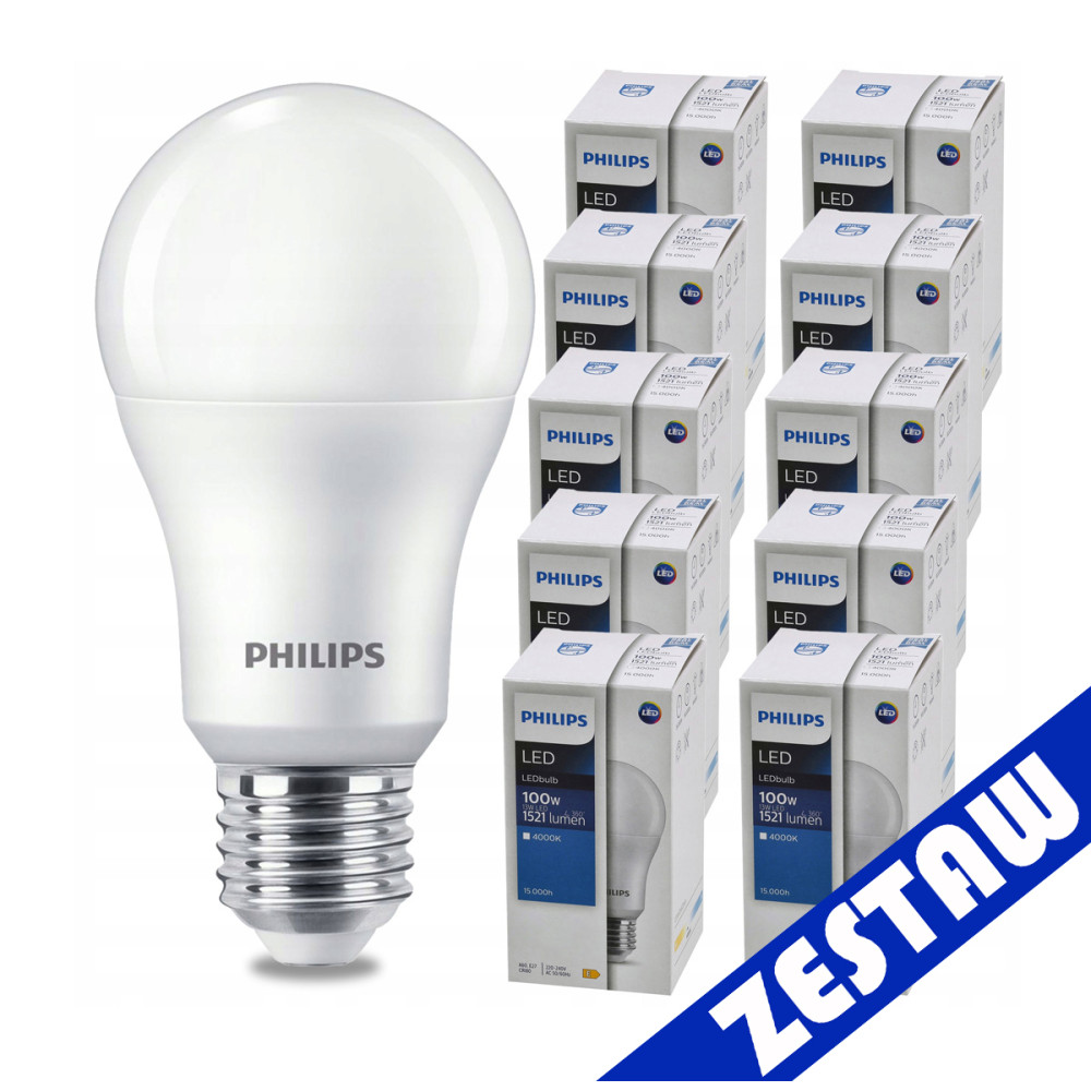 BERGE SADA 10 LED žiaroviek E27 A60 13W 1521lm LED žiarovka 4000K