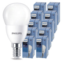BERGE 10x LED žiarovka PHILIPS E14 72 – studená farba 6500K 230V CorePro