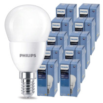 BERGE 10x LED žiarovka PHILIPS E14 72 – studená farba 6500K 230V CorePro