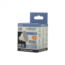 ECOLIGHT LED žiarovka 12V MR16 5W - studena bielá