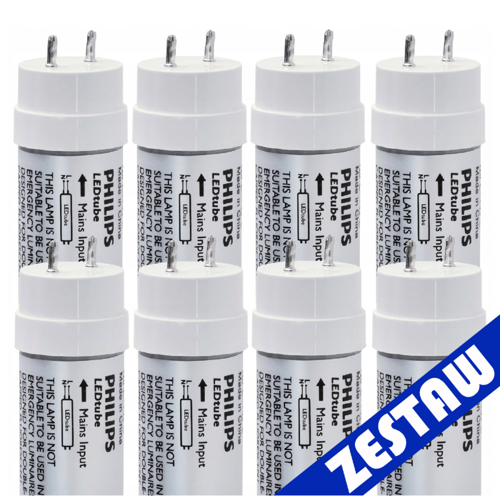 BERGE SADA 8x Philips LED trubica 60cm 9W 900lm 4000K 20 000h T8 EcoFit