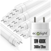 ECOLIGHT SADA 10x LED trubicové svetlo 120cm 18W 2880lm 4000K