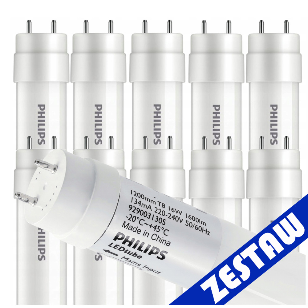 SADA 10x LED trubicové svetlo 120cm 18W 4000K 1800lm G13 Philips Neutral