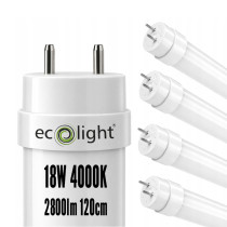 ECOLIGHT SADA 4x LED trubicových svetiel 120 cm 18 W 2880 lm 4000K