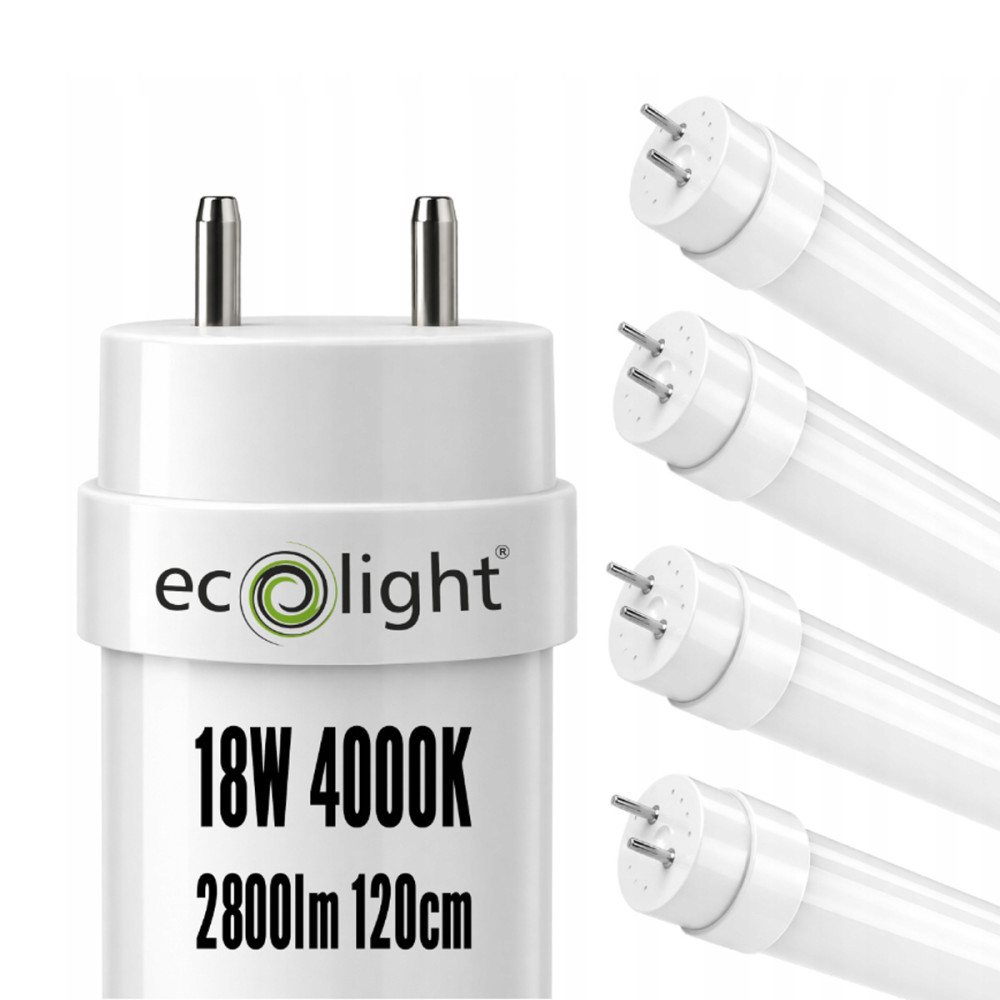 ECOLIGHT SADA 4x LED trubicových svetiel 120 cm 18 W 2880 lm 4000K