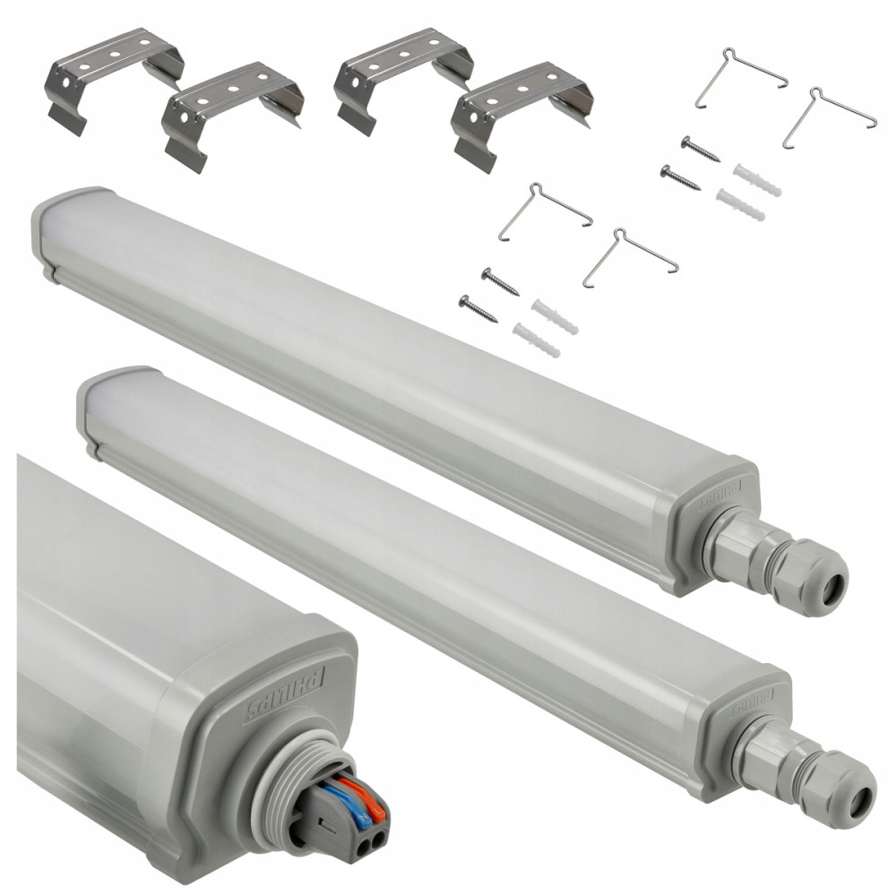 BERGE 2x Stropné LED svietidlo do garáže 15W 60cm 1800lm hermetické 4000K