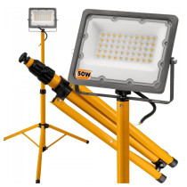 BERGE 50W LED reflektor + stojan 140cm - neutrálna biela