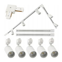 BERGE LED koľajnica 2m + 5x GU10 bodové žiarovky - Sada