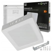 ECOLIGHT LED stropné svietidlo 12W 1200lm prisadené štvorcové svietidlo 4000K