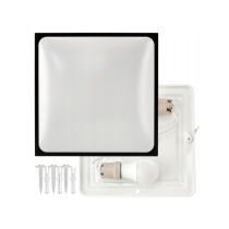 BERGE LED stropné svietidlo 2xE27 štvorcové čierne s LED žiarovkami - Sada