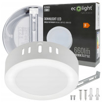ECOLIGHT LED stropné svietidlo na prisadenie okrúhle 6W 4000K 660lm neutrálna biela