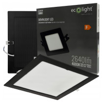ECOLIGHT LED zapustené stropné svietidlo 24W 2640lm 4000K čierne