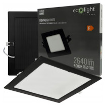 BERGE LED zapustené stropné svietidlo 24W 2640lm 4000K čierne