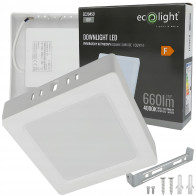 ECOLIGHT Prisadené LED stropné svietidlo štvorcové 6W 4000K 660lm neutrálne