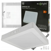 ECOLIGHT Stropné svietidlo na povrchovú montáž LED stropné svietidlo 18W 4000K biele do obývačky