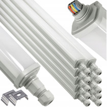 BERGE Sada 10 hermetických LED svietidiel 125 cm 30W 3600lm 4000K