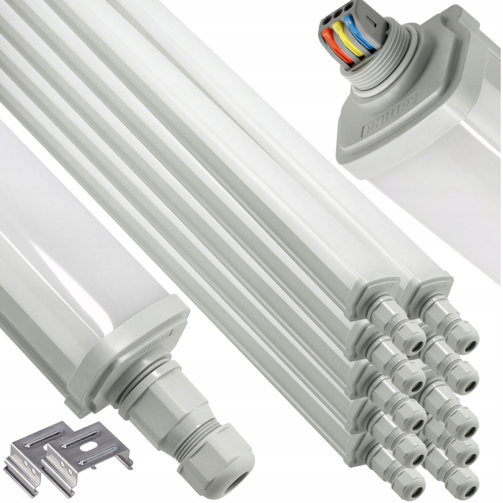 BERGE Sada 10 hermetických LED svietidiel 125 cm 30W 3600lm 4000K