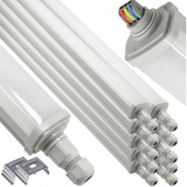 BERGE Sada 10 hermetických LED svietidiel 125 cm 30W 3600lm 4000K