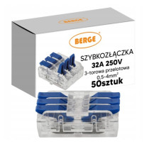 BERGE SADA 50 ks 3-kolíkových 4 mm elektrických rýchlospojok