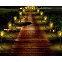 BERGE Solárna LED lampa TORCH Premium IP65 - 65 cm