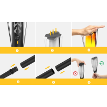 BERGE Solárna LED lampa TORCH Premium IP65 - 65 cm