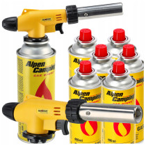 BERGE Plynový horák na strechu 1300° nastaviteľný Premium + 6 plynových kartuší