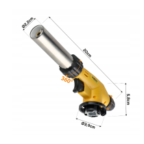 BERGE Plynový horák na strechu 1300° nastaviteľný Premium + 6 plynových kartuší
