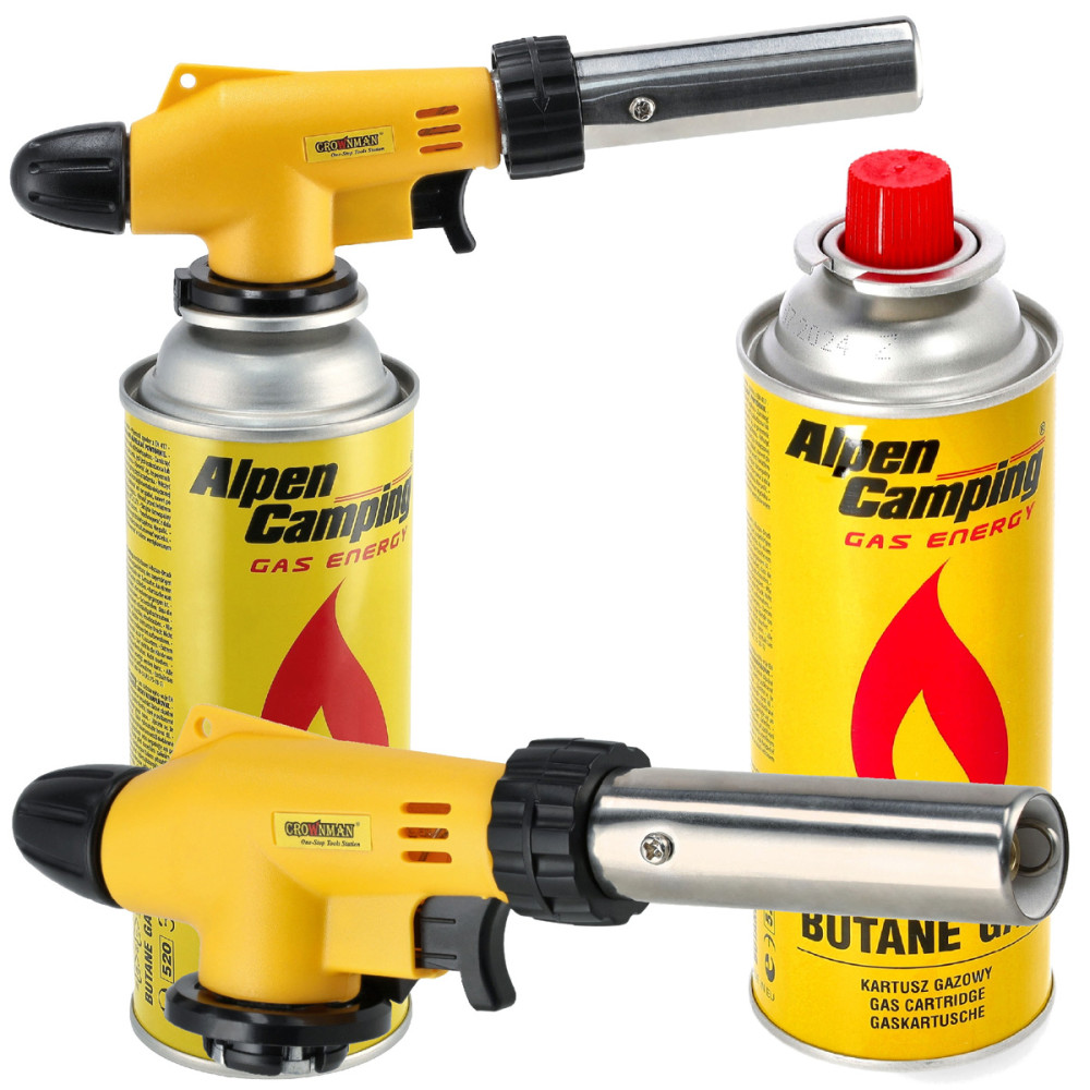 BERGE Plynový horák na strechu, plynová kartuša 1300°, dvojitá regulácia + kartuša