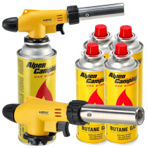 BERGE Plynový horák na strešné krytiny 1300° nastaviteľný Premium + 4x plynová kartuša