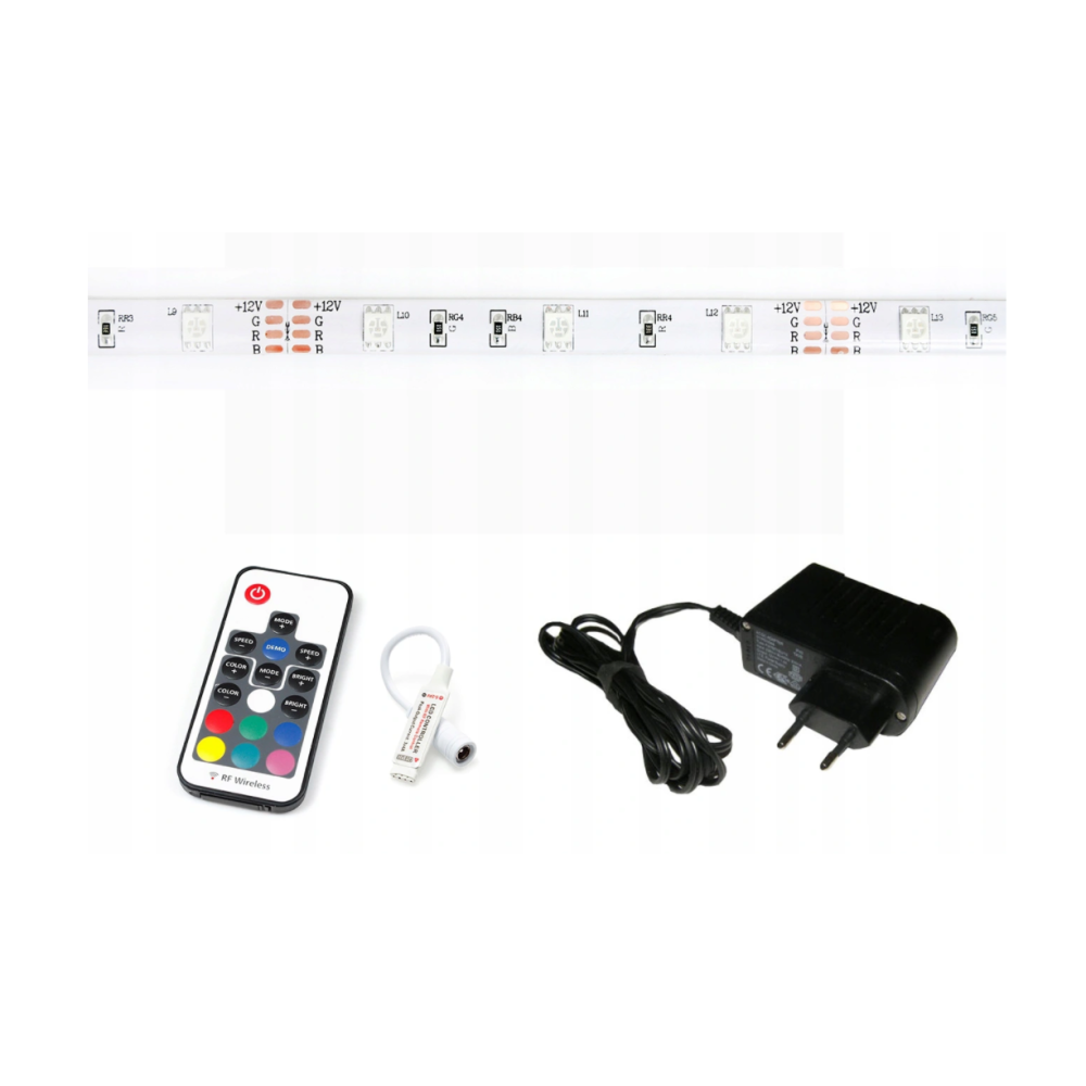 BERGE RGB LED pásik 5050 2,5m IP20 + diaľkové ovládanie KIT