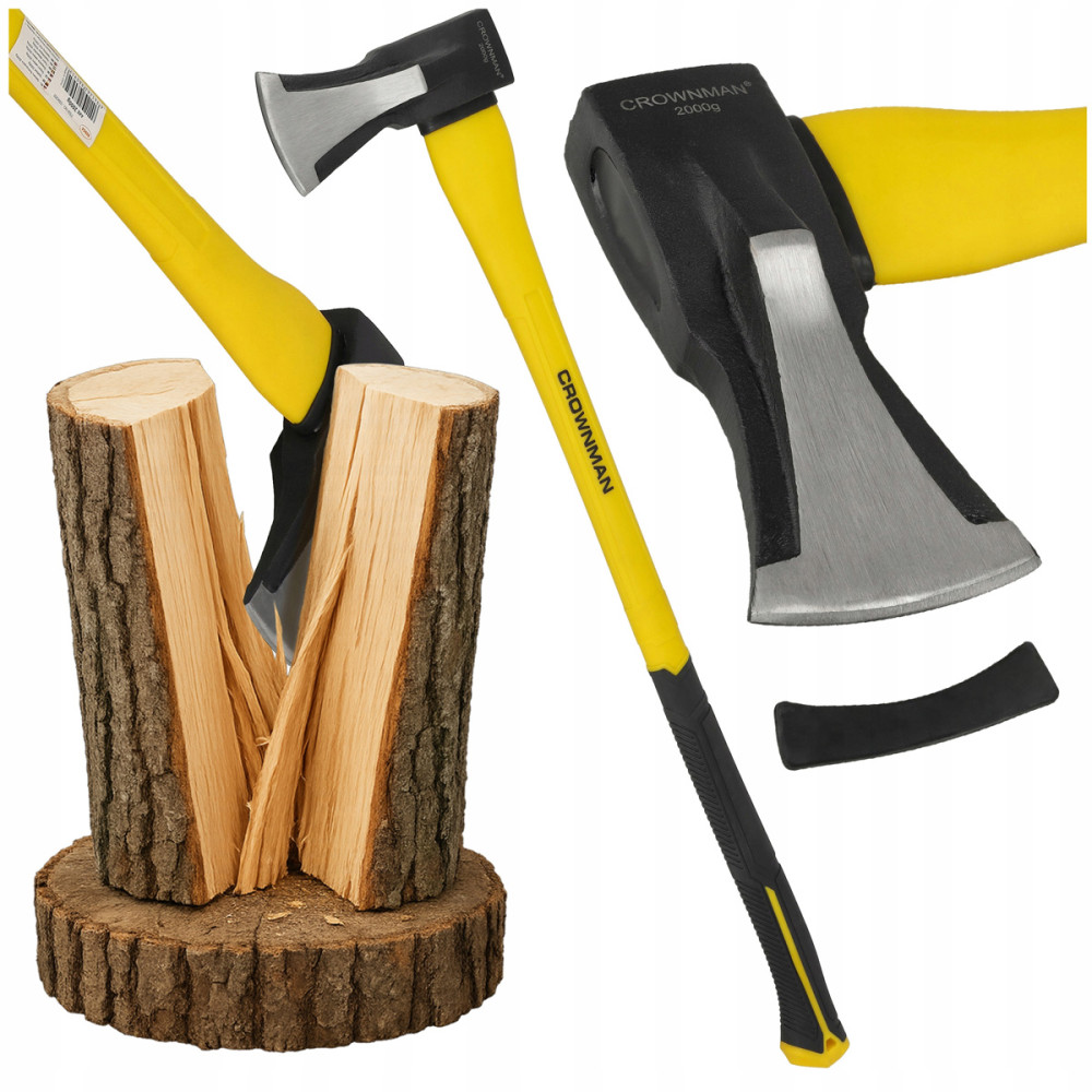 BERGE Sekera na štiepanie dreva 2000G 90 cm pevná hlava z uhlíkovej ocele