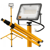 BERGE 20W LED reflektor + stojan 140cm - neutrálna biela