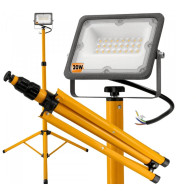 BERGE 20W LED reflektor + stojan 140cm - neutrálna biela