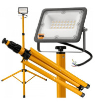 BERGE 20W LED reflektor + stojan 140cm - neutrálna biela