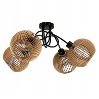 BERGE LED LOFT lampa, špiralová, drevená, 4xe27, do miestnosti, dekoračný drevený luster