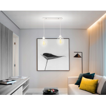 BERGE LED stropná závesná lampa s nastaviteľným guľovým materiálom biela