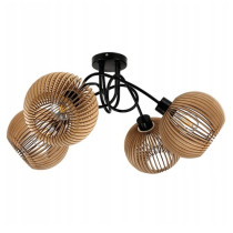 BERGE LED LOFT lampa, špiralová, drevená, 4xe27, do miestnosti, dekoračný drevený luster