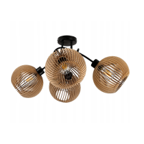 BERGE LED LOFT lampa, špiralová, drevená, 4xe27, do miestnosti, dekoračný drevený luster