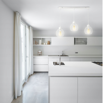 BERGE LED stropná závesná lampa s nastaviteľnými E27 káblami