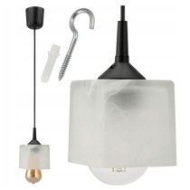 BERGE Stropná závesná lampa lustera 100cm 1xe27 sklenený tyčinidlo v obraze biely