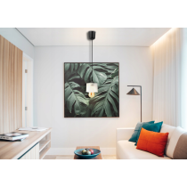 BERGE Stropná závesná lampa lustera 100cm 1xe27 sklenený tyčinidlo v obraze biely