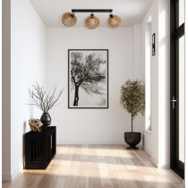 BERGE Stropné svietidlo LED luster nastaviteľný drevený 3xe27