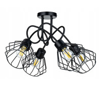 BERGE Závesná lampa do LOFT s 4x diamantovo čierna