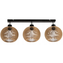 BERGE Stropné svietidlo LED luster nastaviteľný drevený 3xe27