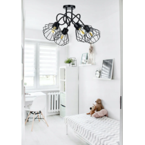 BERGE Závesná lampa do LOFT s 4x diamantovo čierna