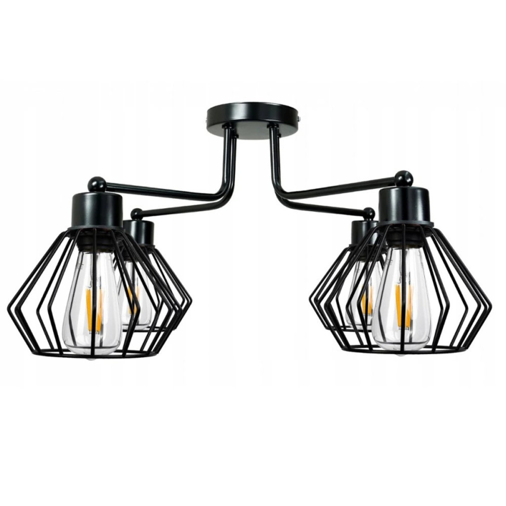 BERGE Závesná lampa DRON 4xe27 - kovová lemovaná