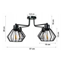 BERGE Závesná lampa DRON 4xe27 - kovová lemovaná