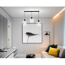 BERGE Závesná lampa luster LED drôtená guľa 3xe27